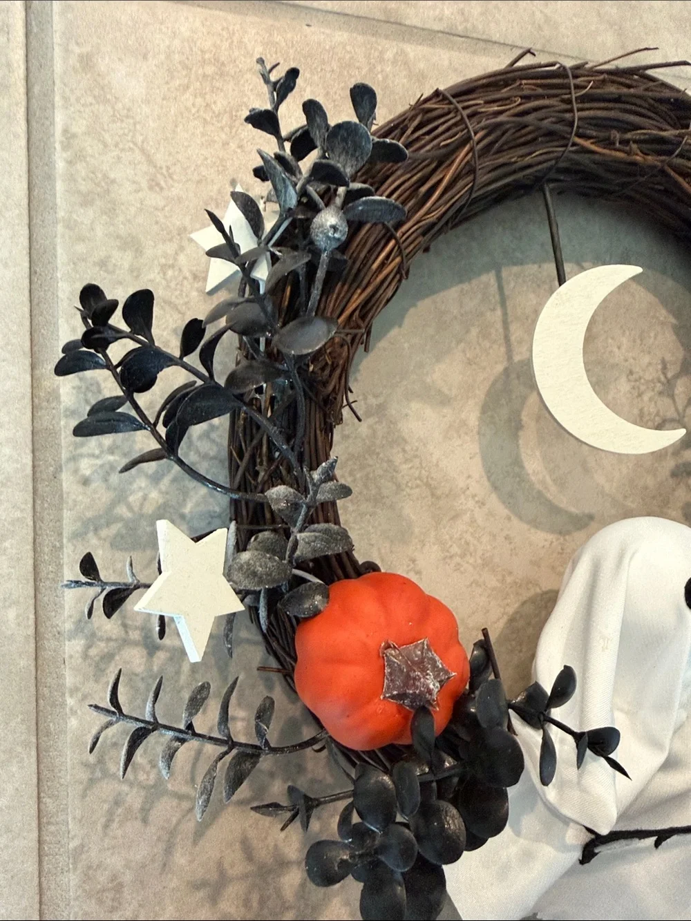 Target Halloween Ghost Wreath with Moon, Pumpkins and Stars